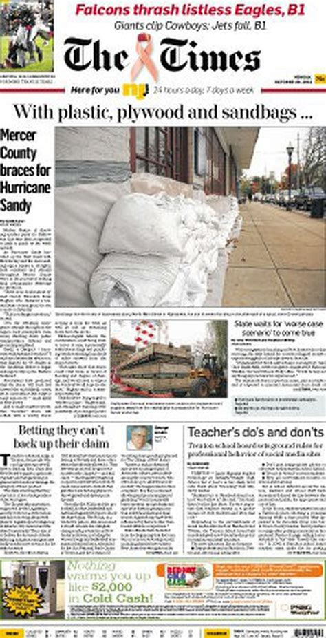 Obituaries Section. . The times of trenton
